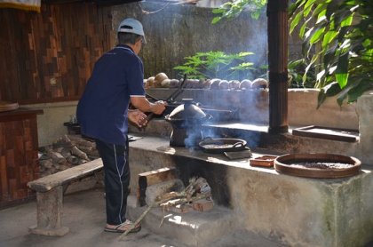 Branden van koffie, lombok koffie